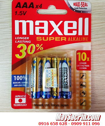 Maxell LR03(GD)4B, Pin đũa AAA 1.5v super alkaline Maxell LR03(GD)4B - MẪU MỚI /Loại vỉ 4viên